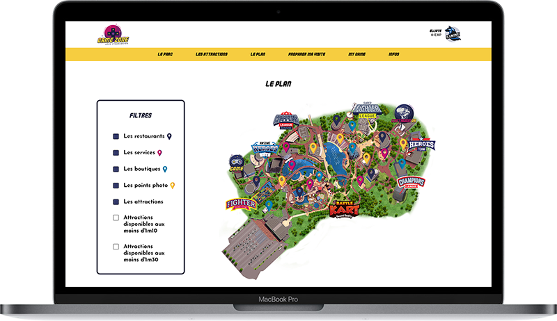 Image de la maquette du projet Gamezone