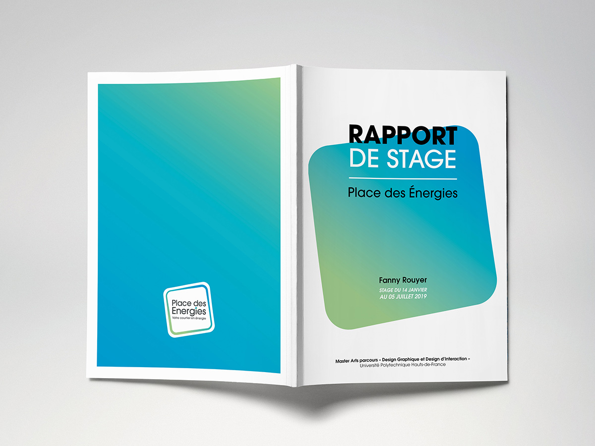 Image de la mise en page de mon rapport de stage chez Place des Énergies en 2019