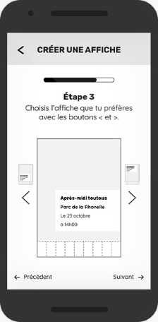 Image d'un écran du premier prototype écran du projet Voisilien